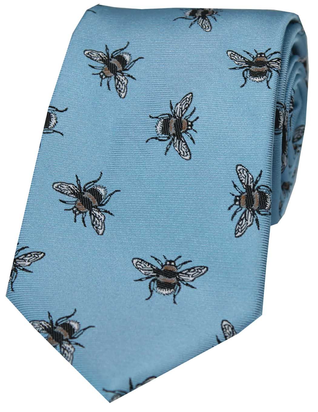 Soprano Blue Bumble Bee Silk TIe