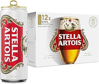 Stella Artois Premium Lager Beer, 12 Pack, 12 fl oz cans, 5% ABV