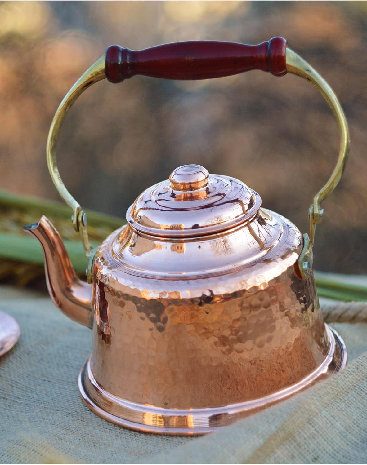 COPPER CONCEPT Copper Tea Kettle Stovetop, Handmade Copper Tea Pot, Water Heater, 1mm Thick (1.7 Quarts)