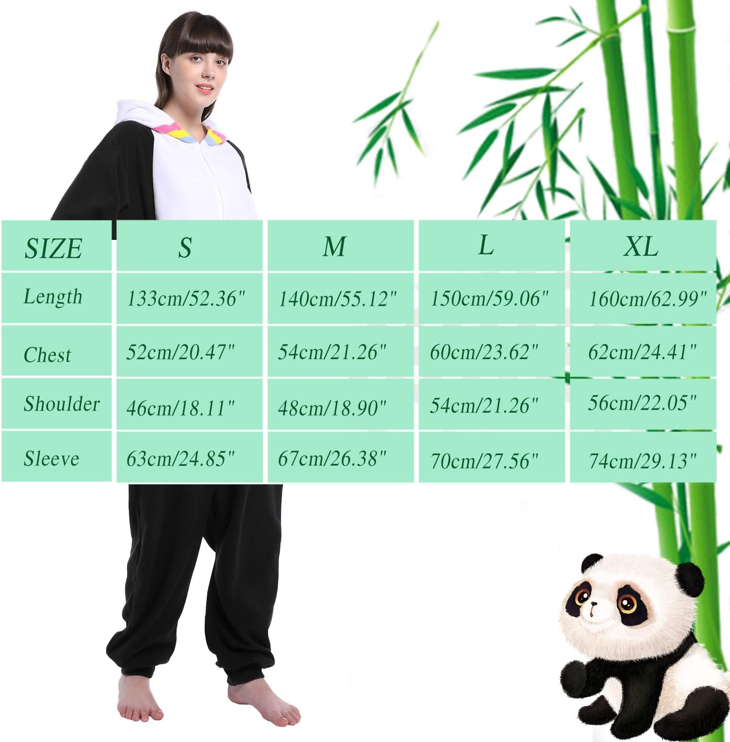 Panda Onesie Pajamas Animal Cosplay Adult One Piece Halloween Jumpsuit Christmas Costume Loungewear - Image 7