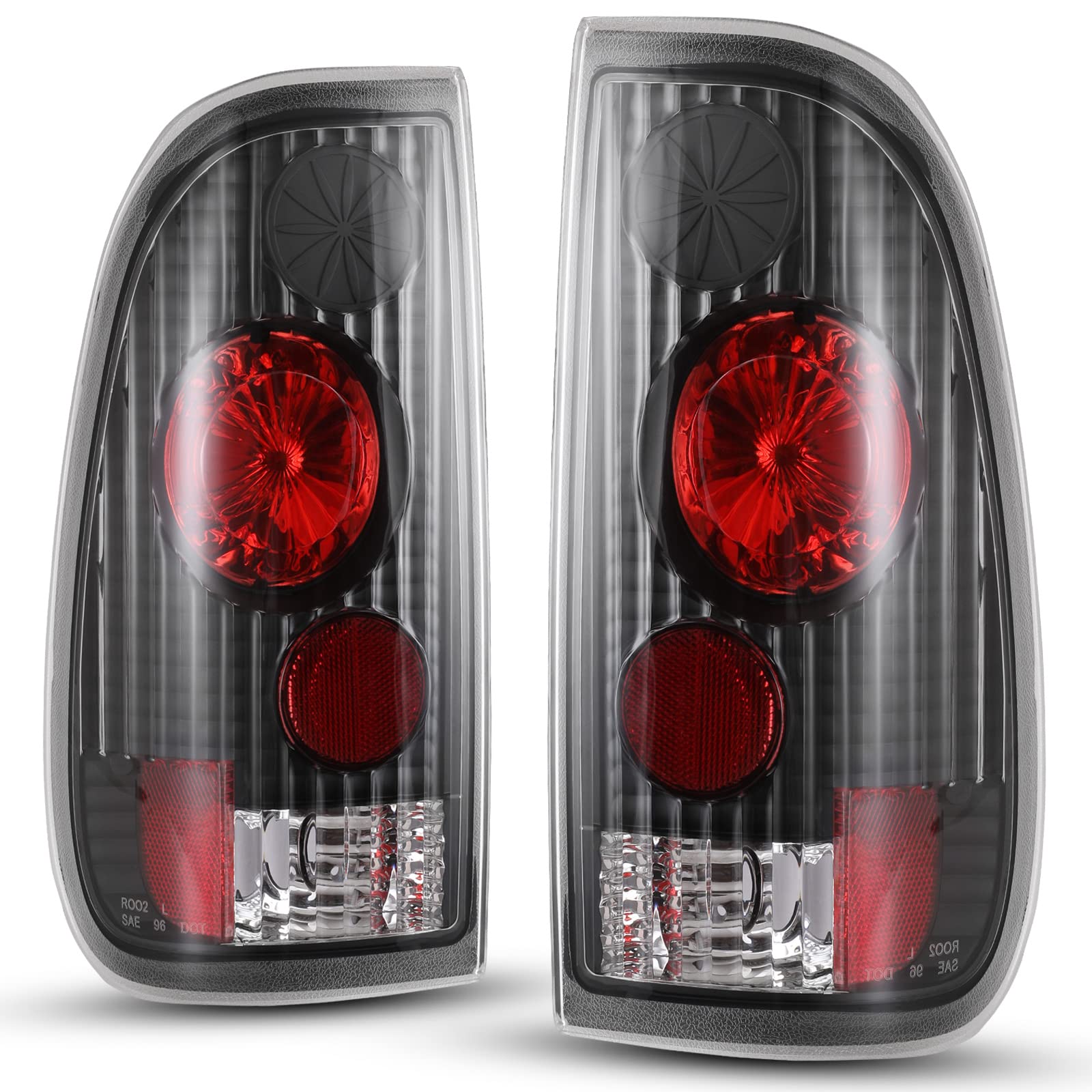 Tail Lights Lamps compatible for Ford 1997 1998 1999 2000 2001 2002 2003 F-150/F-250/F-350 Styleside XLT XL XLR Lariat Outlaw KingRanch Highine Taillights