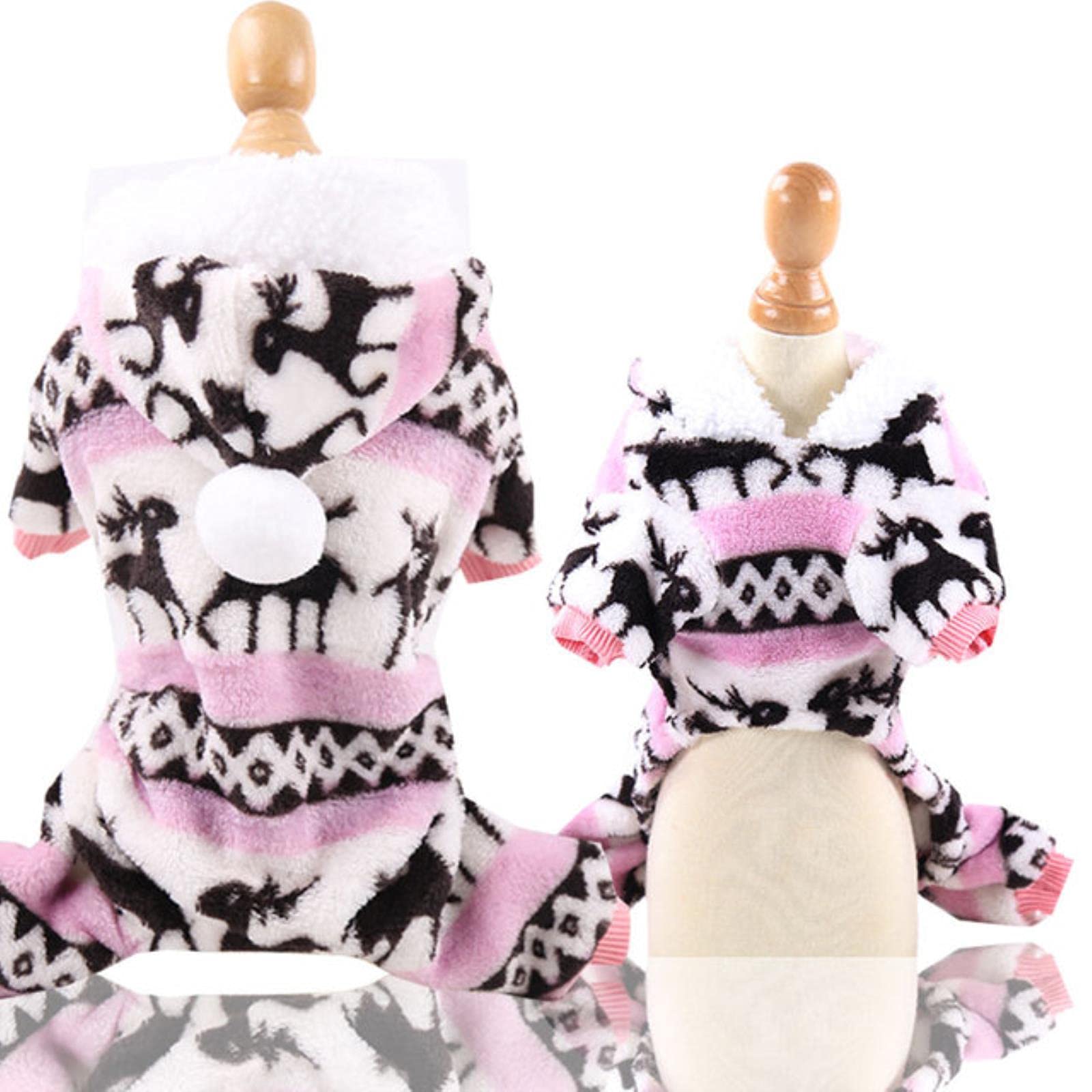 Manteau chiens vêtements de chien pour stopper le froid rose L
