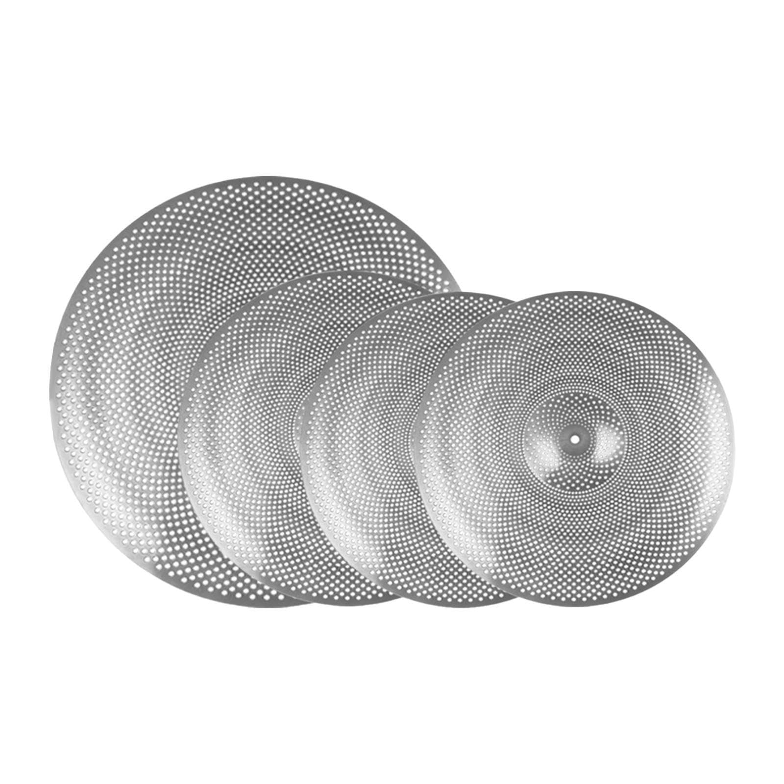 Set di piatti silenziosi per esercitazioni di batteria a basso volume, suono essenziale, sessioni di pratica silenziose a casa o in studio, accessori per batteria.