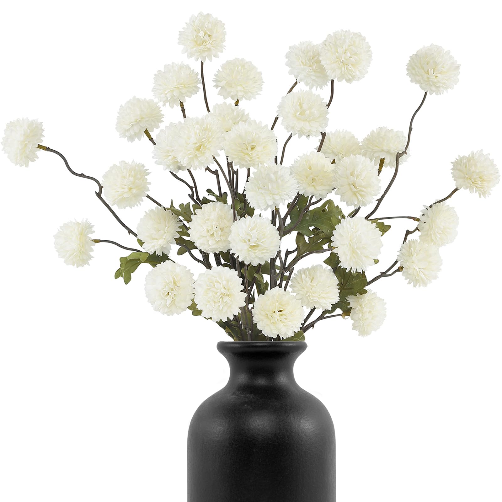 6PCS Artificial Chrysanthemum Faux Pompon Mum Ball Stems for Home Decor — image 1
