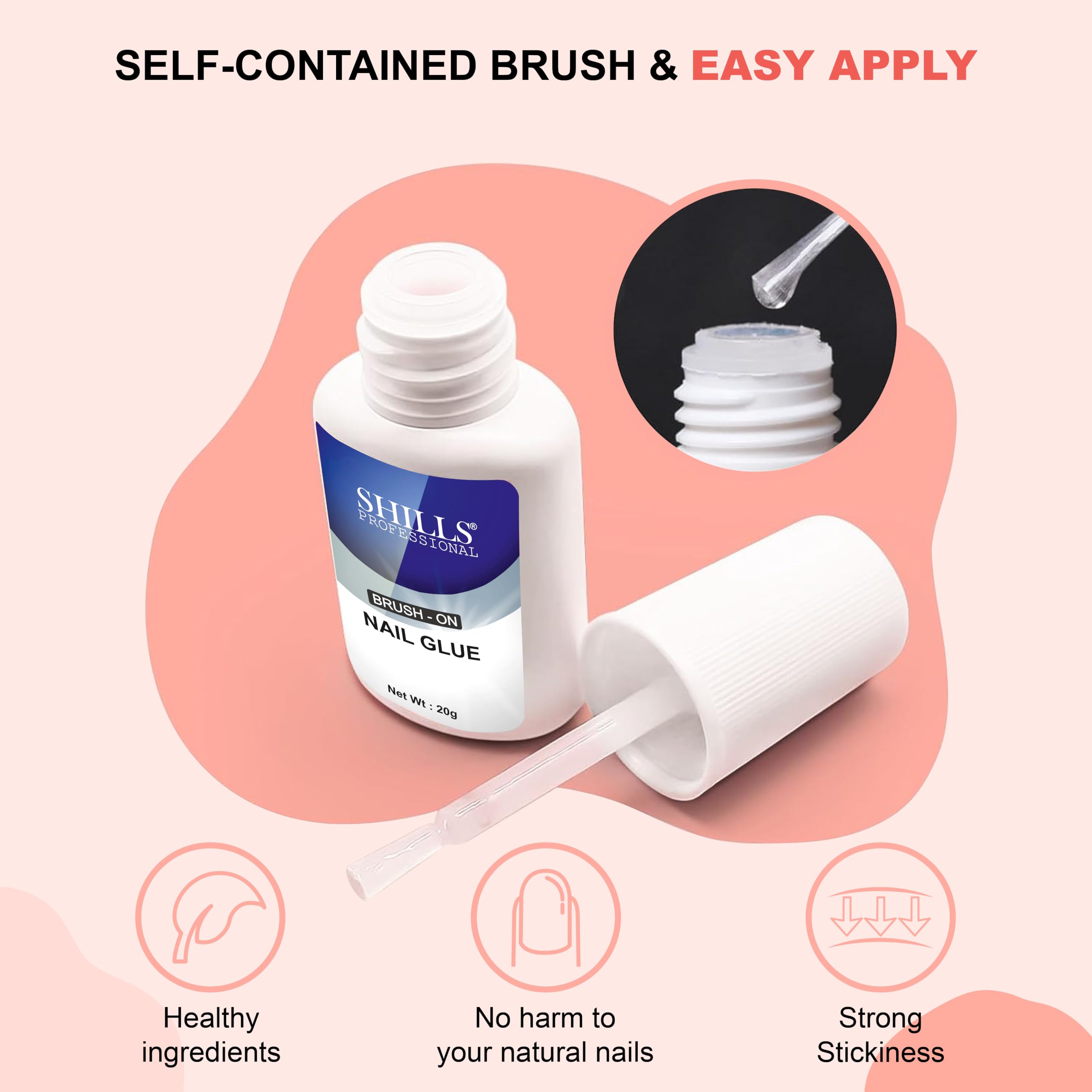 Shills Professional Brush On Nail Glue 7gm 2