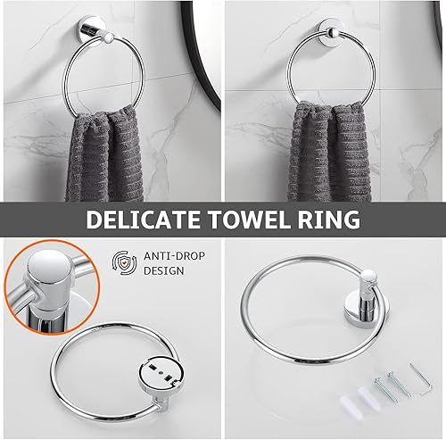 Miniatura 3 de BGL Bathroom Hardware Set Chrome Bathroom Accessory Set Towel Bar 8 Pieces Set cromado