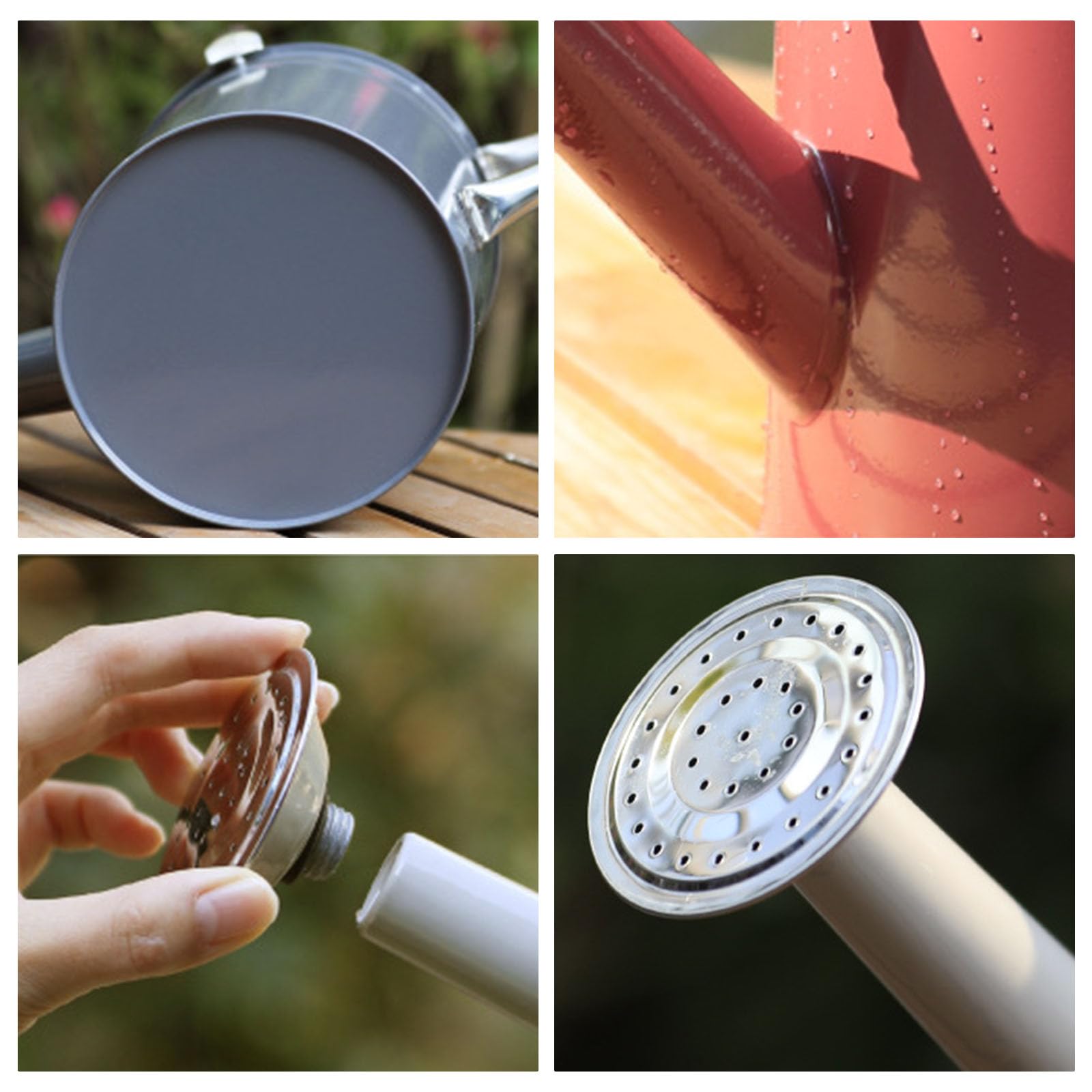 Robuste 5-Liter Gießkanne aus Stahl mit ergonomischem und Verstellbarer Düse für die Pflanzenpflege Garten Retro Stil
