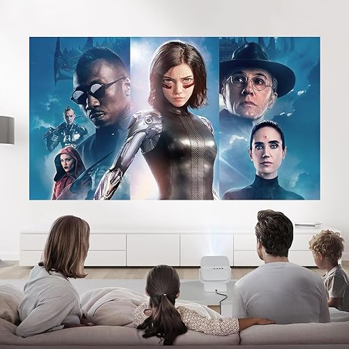 Miniatura 5 de Proyector portátil WiFi Bluetooth, mini proyector inteligente compatible con 4K con soporte de 360, proyector de cine en casa HD 1080P para uso en