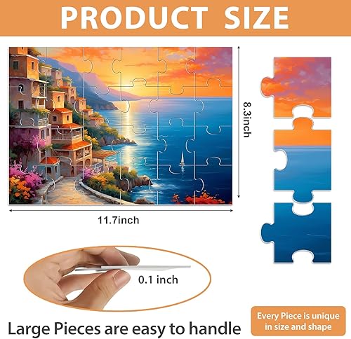 Miniatura 9 de Paquete de 6 rompecabezas grande de 36 piezas para personas mayores, rompecabezas de demencia, Alzheimer, productos y actividades para adultos