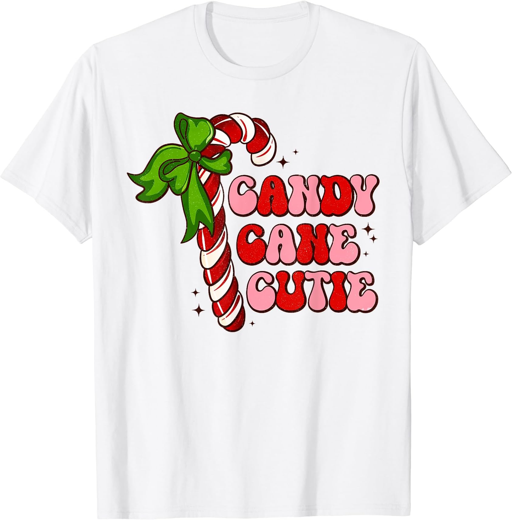 Christmas Candy Cane Cutie Cute groovy Xmas kids girl T-Shirt