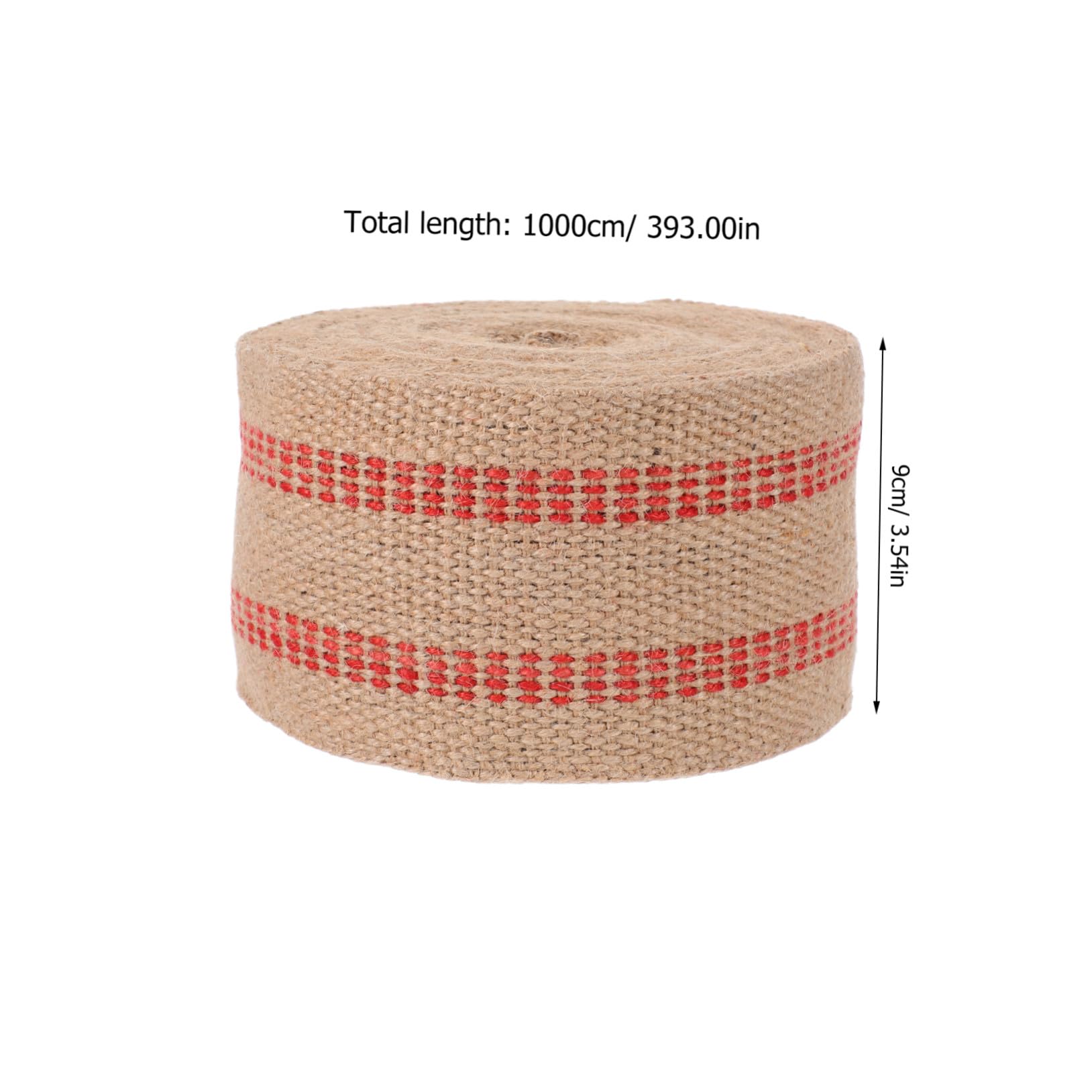 TEHAUX Gurtband Polsterstoff mit Streifen Stuhlreparatur Roten Jute für Optik aus Strapazierfähiger Vintage und Handarbeiten für Selbstgemacht Projekte