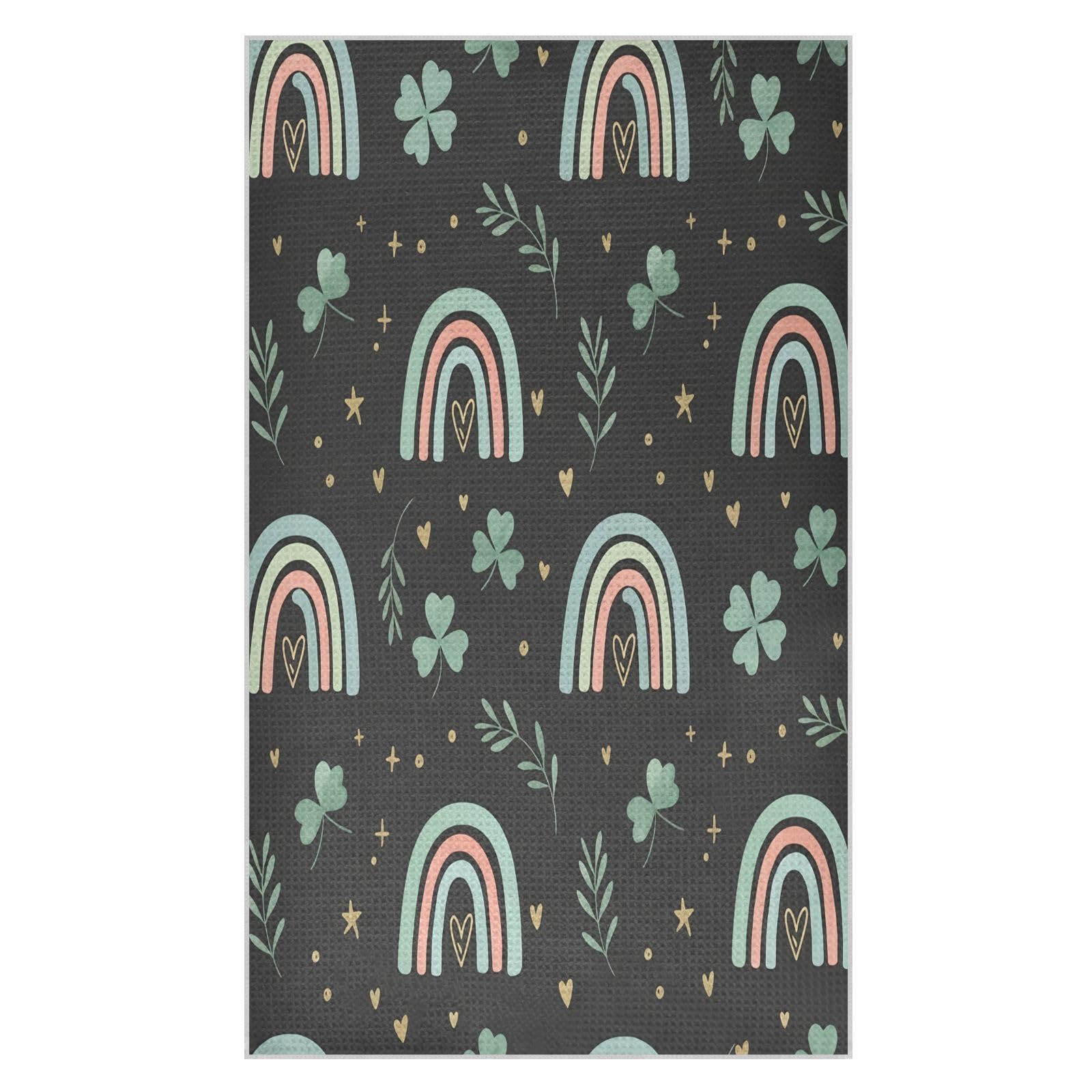 BURSTDDY Cartoon Rainbow Kitchen Towels,Absorbent Dish Towels 2 Pack
