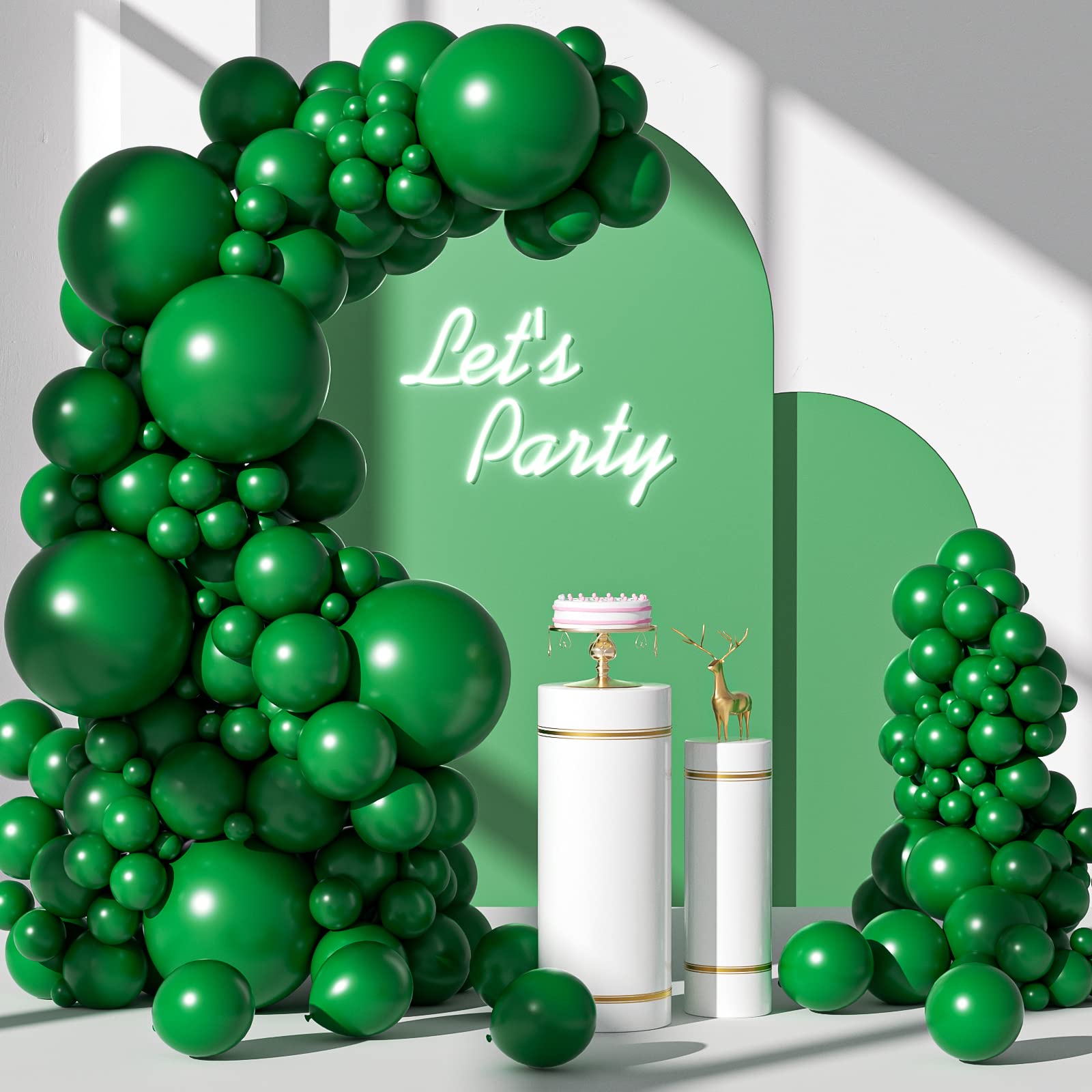 Photo 1 of FOTIOMRG 110pc Dark Green Balloon Arch Kit