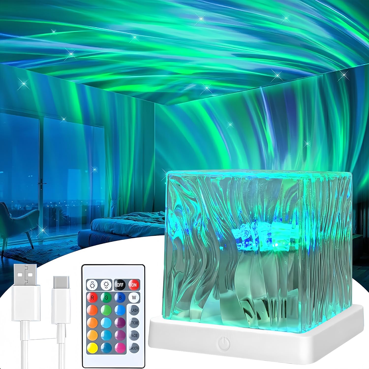 Cablelera Light Northern S Projector Rechargeable Galaxy Projector Northern Lamp With Remote Control, 16 Colors & 4 Ing Modes Night Projectors For Bedroom Party Game Rooms