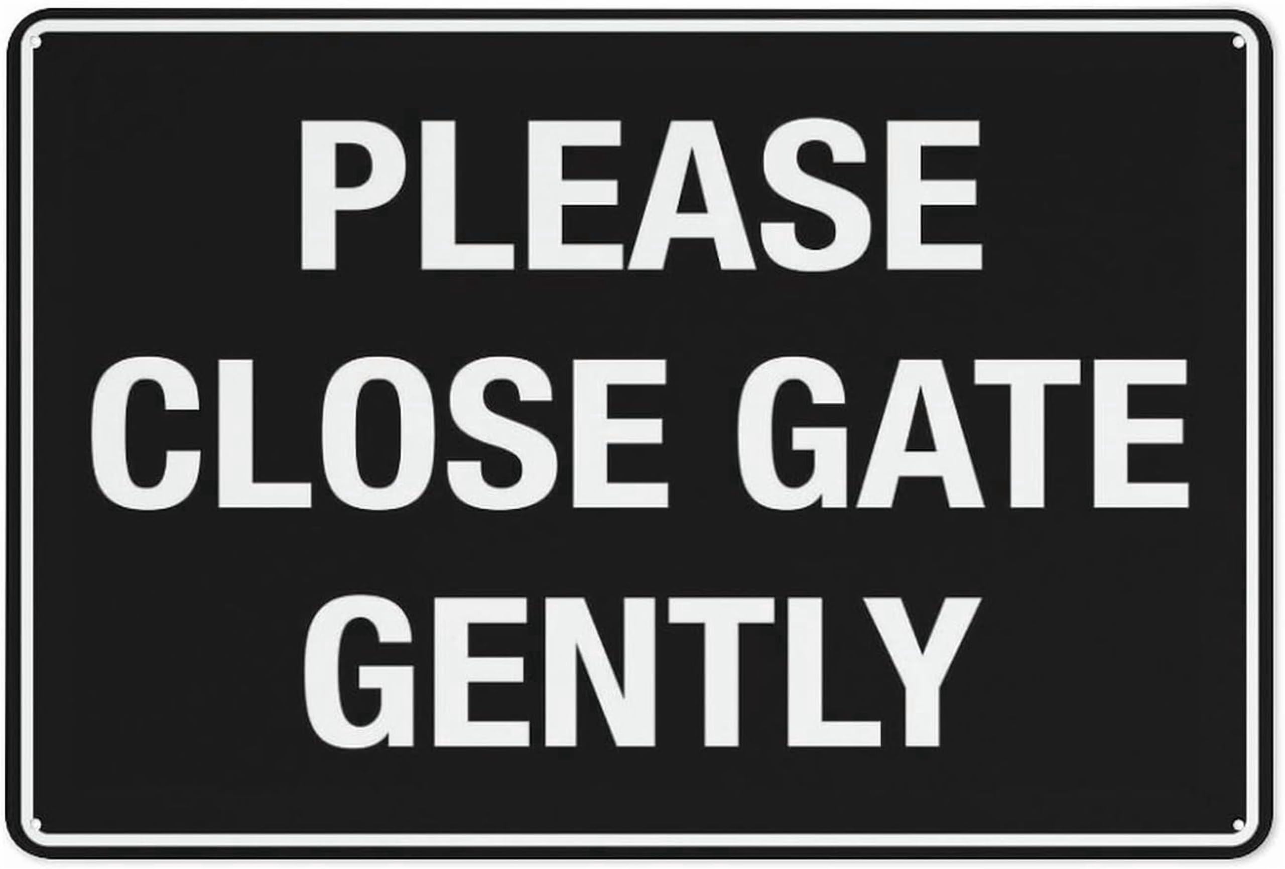 (2-Pack) Metal Tin Sign Metal Sign Please Close Gate Gently Outdoor Signs 12X8 Inch Uv Ink Printed For House And Business