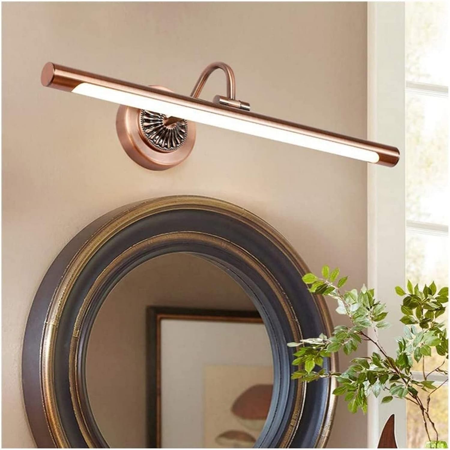 Mirror Lamp Mirror Front Light Europe and America Led Household Shopping Mall Mural Dressing Table Makeup Mirror Cabinet Lamp, Ceiling Chandelier,White Light-65.5CM