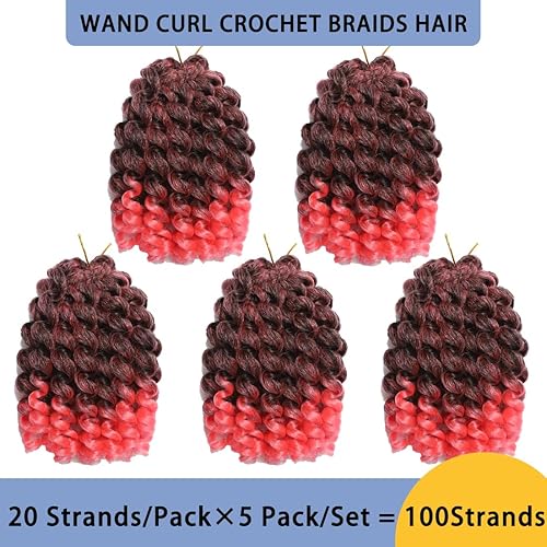 Miniatura 2 de Cabello rizado con ganchillo jamaicano con rebote de ganchillo, pelo corto trenzado de 8 pulgadas, extensiones de cabello rizado con ganchillo