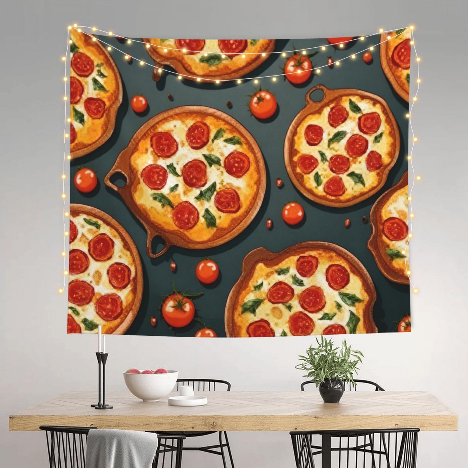 HJKJKKJ Tapestry 152 X 130 CM Aesthetic Wall Tapestrys for Bedroom Pizza Food Tapestries Hanging Wall Art Blanket Home Decor Tapestry for Living Room Dorm Office