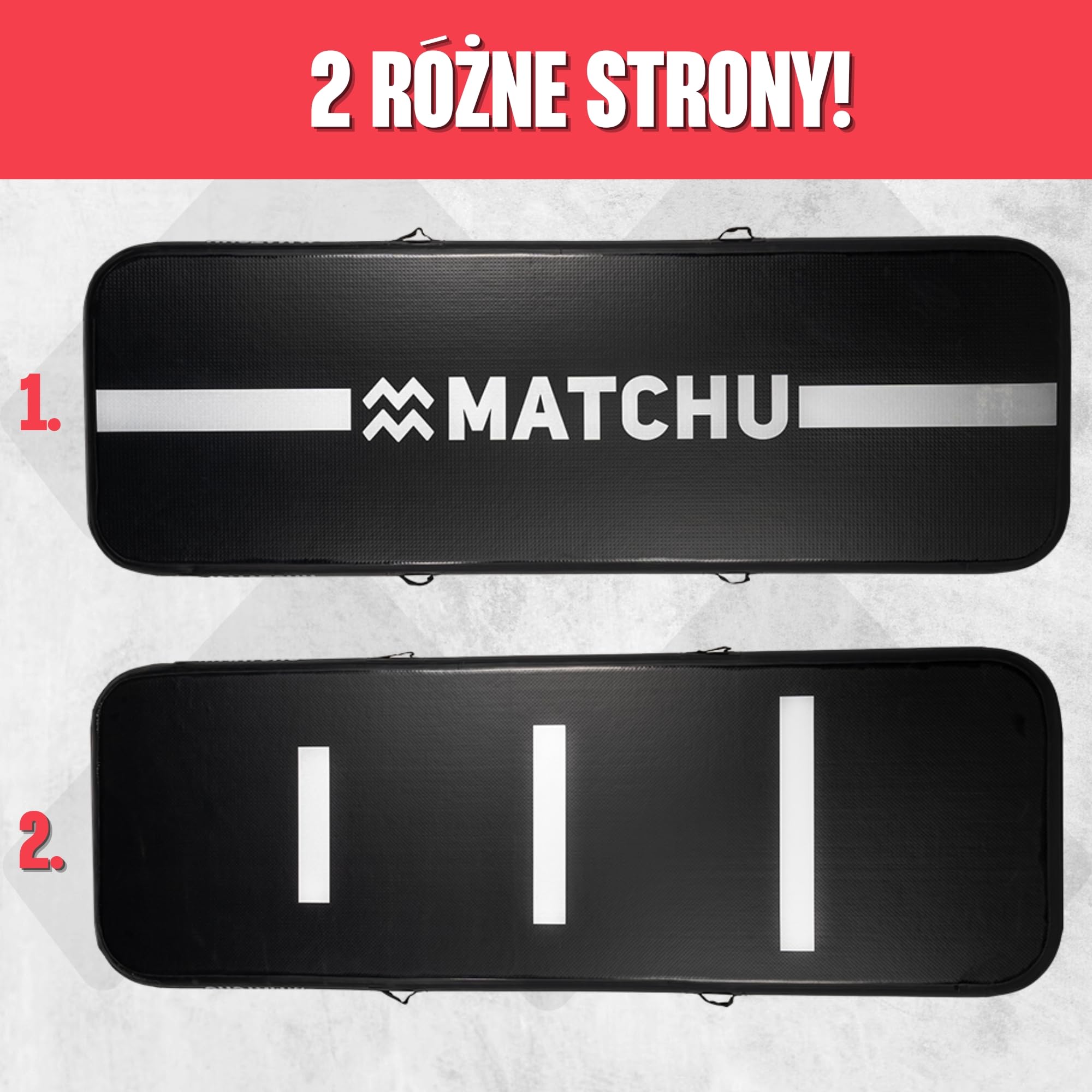 MATCHU - AirTrack - Mata gimnastyczna - Mata do ćwiczeń - Nadmuchiwana - 3x1 m - W zestawie pompa elektryczna, torba do przechowywania i zestaw naprawczy - Nośność 150 kg