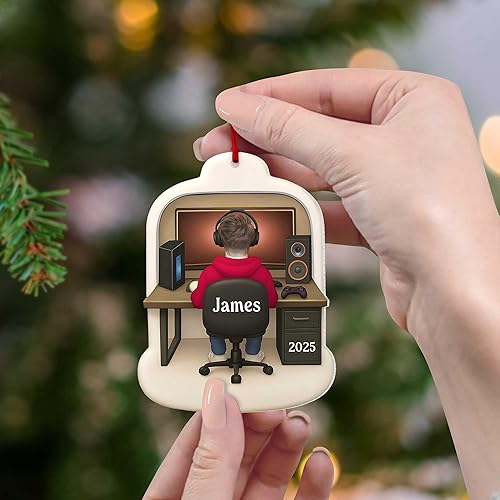 Miniatura 2 de Adorno de juego personalizado, adornos de videojuegos para árbol de Navidad, adorno de niño adolescente, para niños