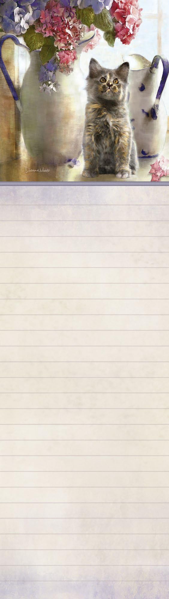 Legacy Magnetic Shopping List Pad, Pitchers and Kitten