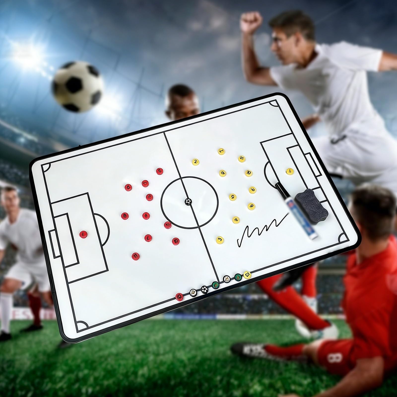 Pizarra Táctica de Fútbol de Doble Cara, Pizarra para Entrenadores