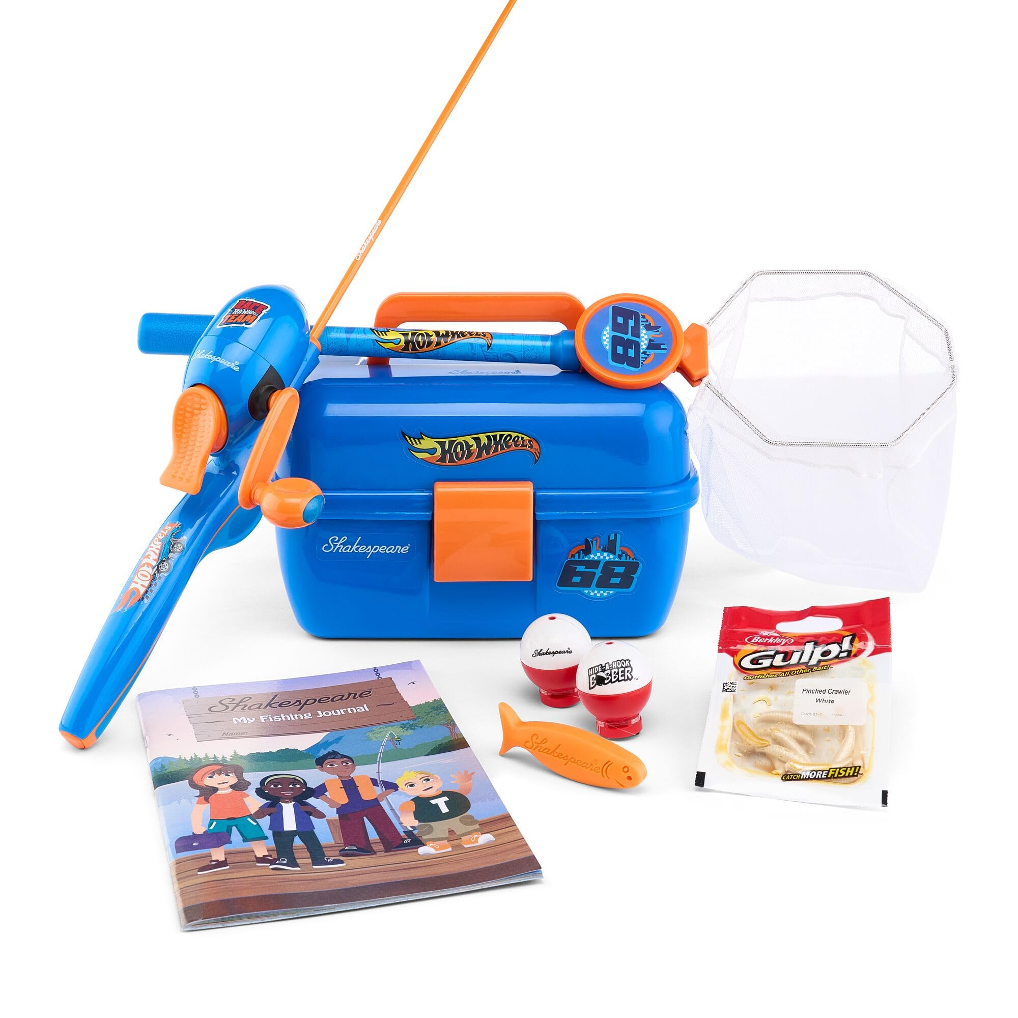 Shakespeare Mattel Kids Fishing Starter Kit Rod & Reel Combo - Hot Wheels
