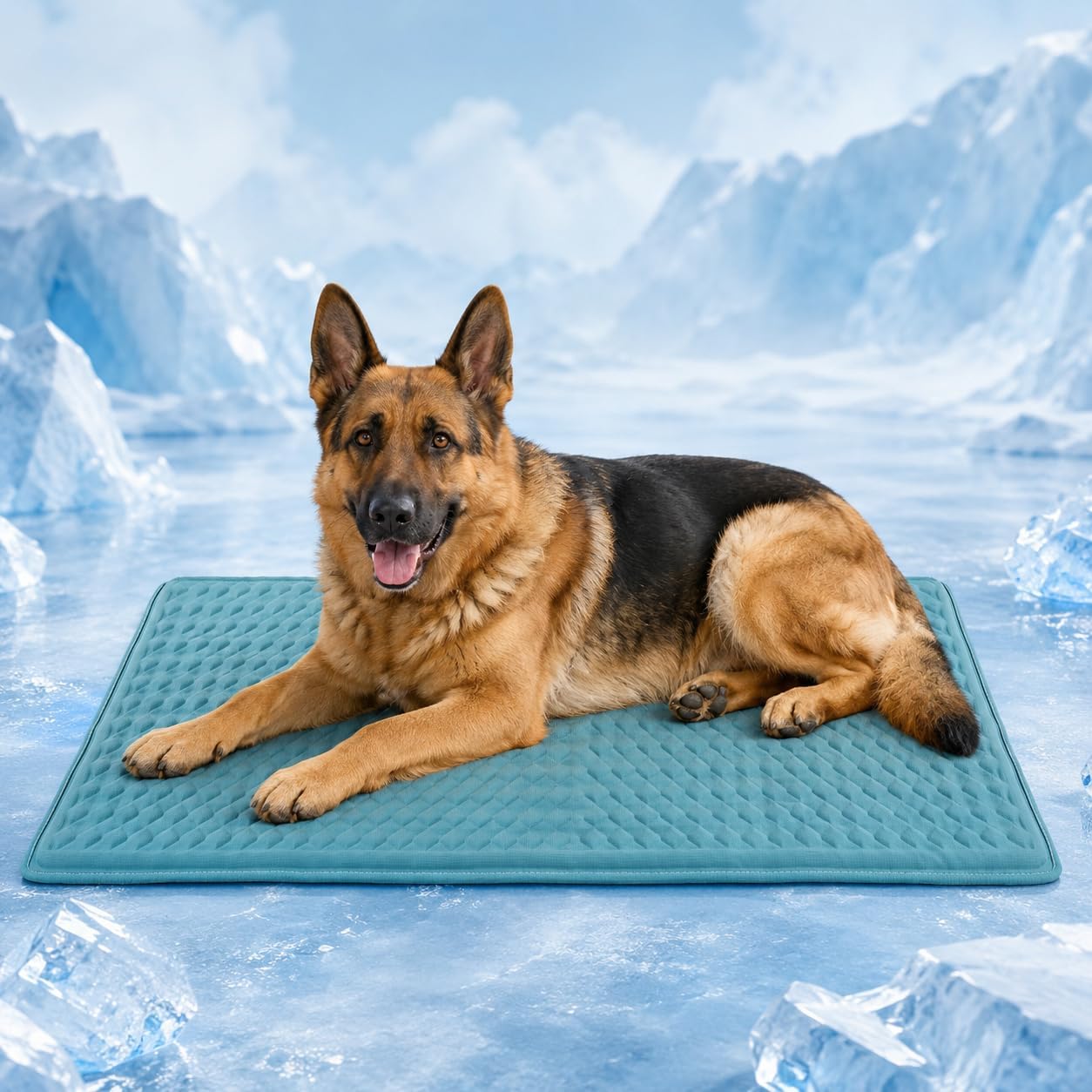 GOLOPET Newly Upgraded Large Dog Cooling Mat 34x23 in,Ice Breathable Fabric, Solid Silicone Honeycomb Heat Dissipation Structure, Long-Lasting Coolness Cooling Mat for Dogs(Q-Max>0.5)