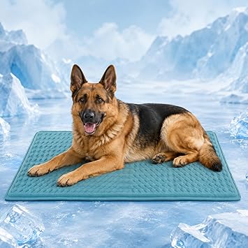 GOLOPET Newly Upgraded Large Dog Cooling Mat 34x23 in,Ice Breathable Fabric, Solid Silicone Honeycomb Heat Dissipation Structure, Long-Lasting Coolness Cooling Mat for DogsQ-Max>0.5