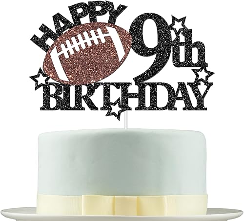 Decoración para pastel de cumpleaños de 9 cumpleaños de fútbol  Decoración de fiesta de cumpleaños temática de fútboldeporte para niños  Suministros