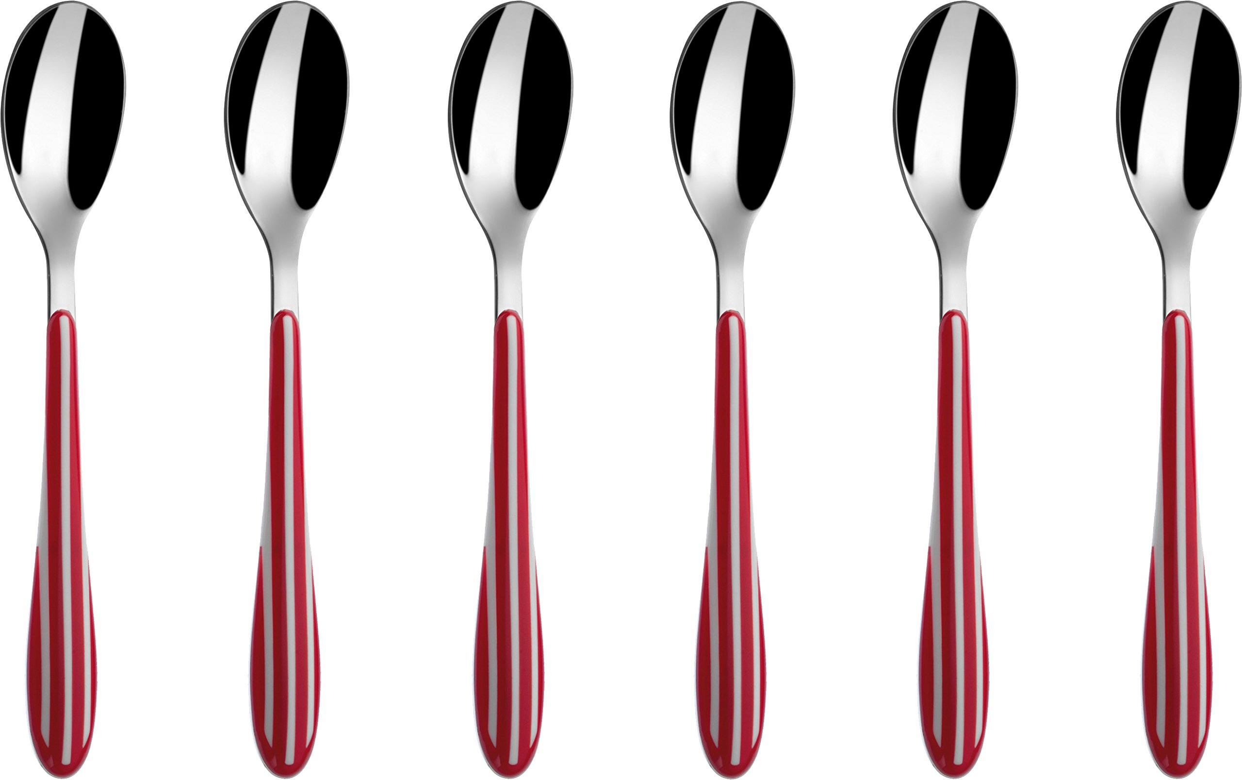 Cuiller à moka Bugatti Zebra ménagère 6 pièces acier rouge ZB3U-013F08/6