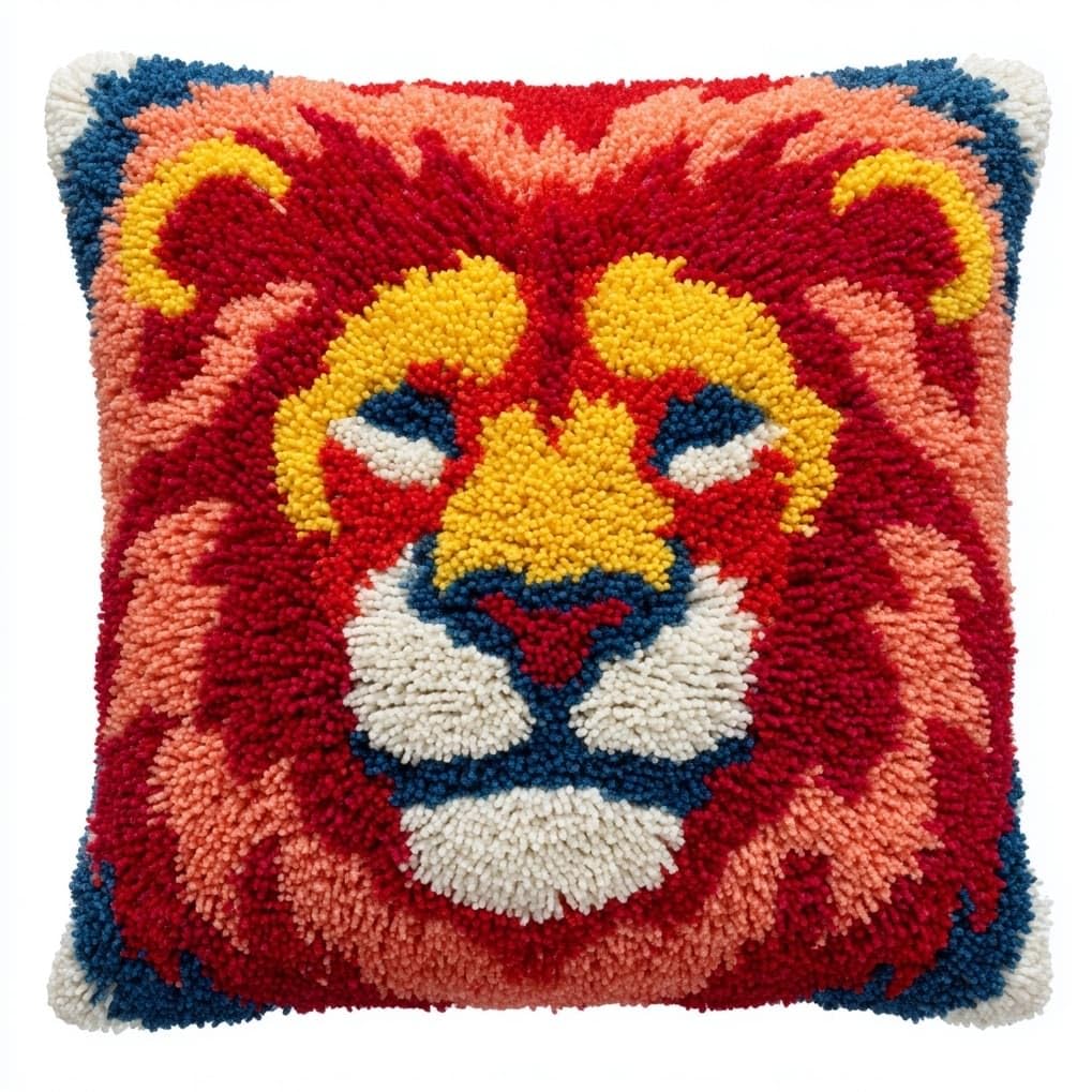 Axiangzik Cartoon Lion Latch Hook Cushion Kit For Adults & Beginners,