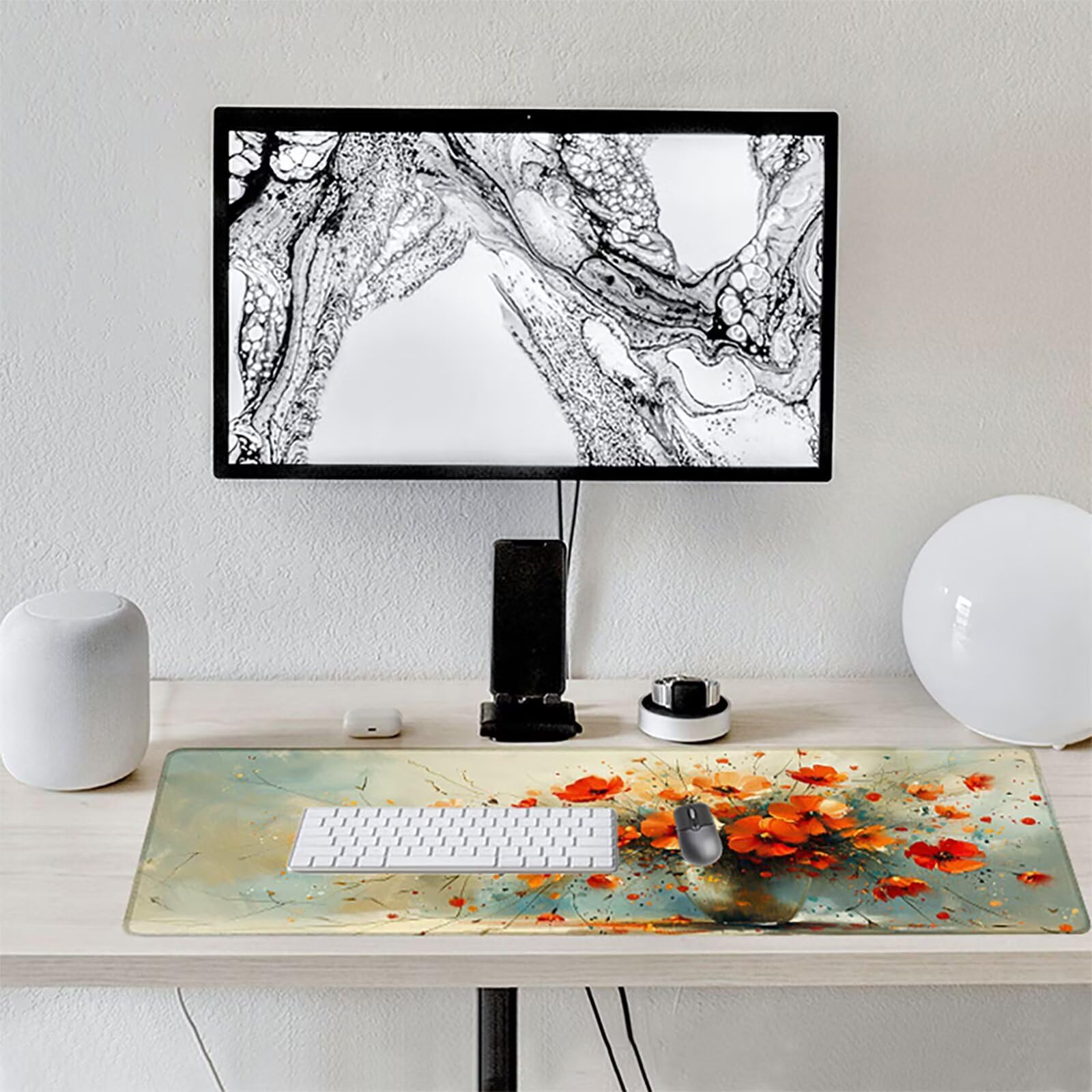 Florero Alfombrilla Ratón Gaming XXL 1500 x 800 mm, Alfombrilla Gaming Amarillo Mousepad con Base de Goma Antideslizante, Impermeable Desk Mat para Teclado y Raton, Accesorios Gaming, Regalos L-7