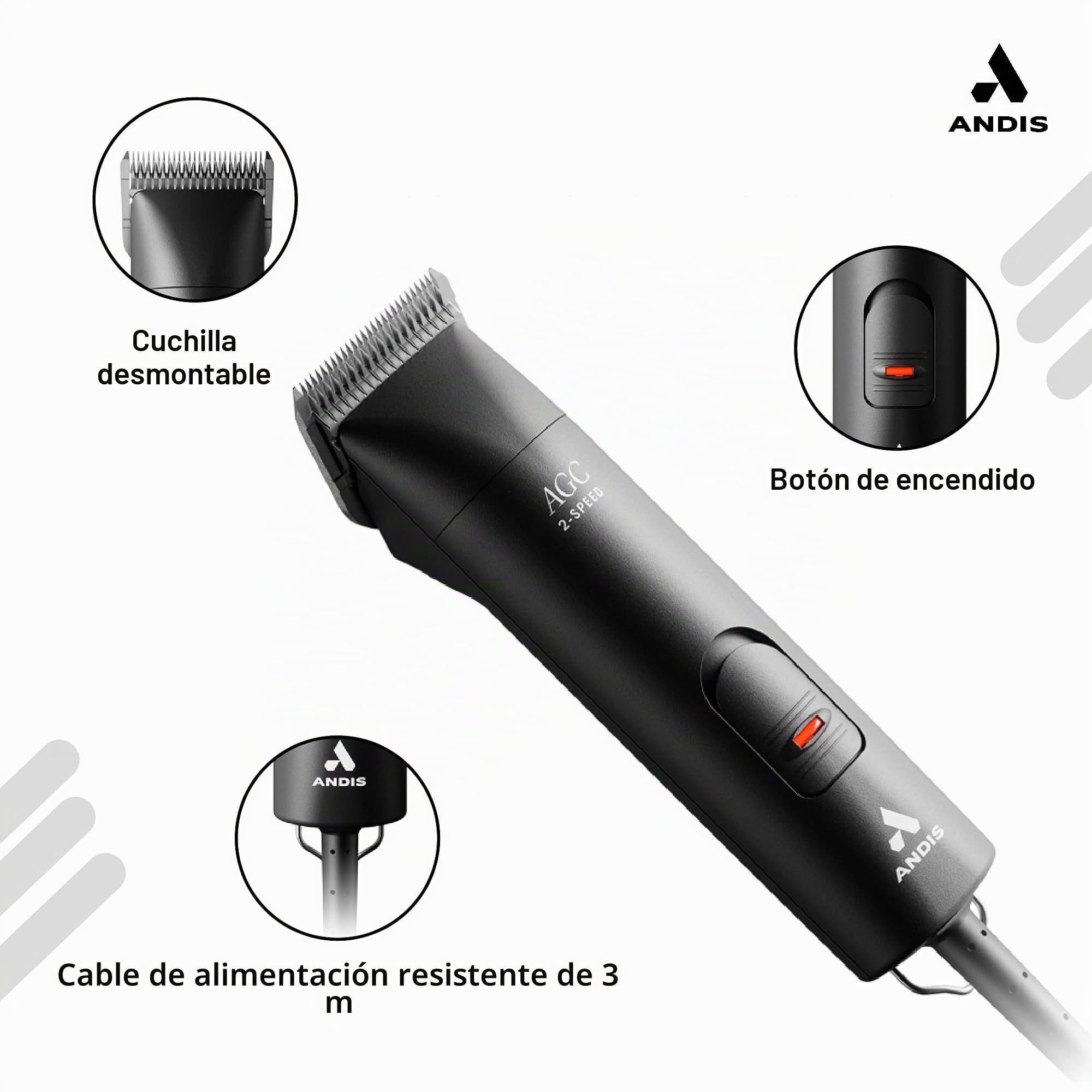 Máquina Andis AGC2/AGCB 2 velocidades negra
