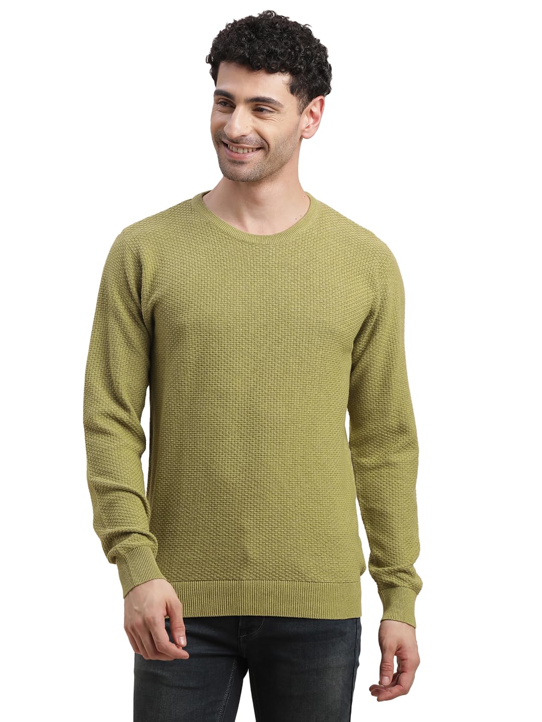 Men Knitted Solid Round Neck Pullover-image-39