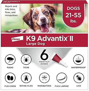 Bayer K9 Advantix II Flea, Tick and Mosquito Prevention for Large Dogs, 21-55 lbs