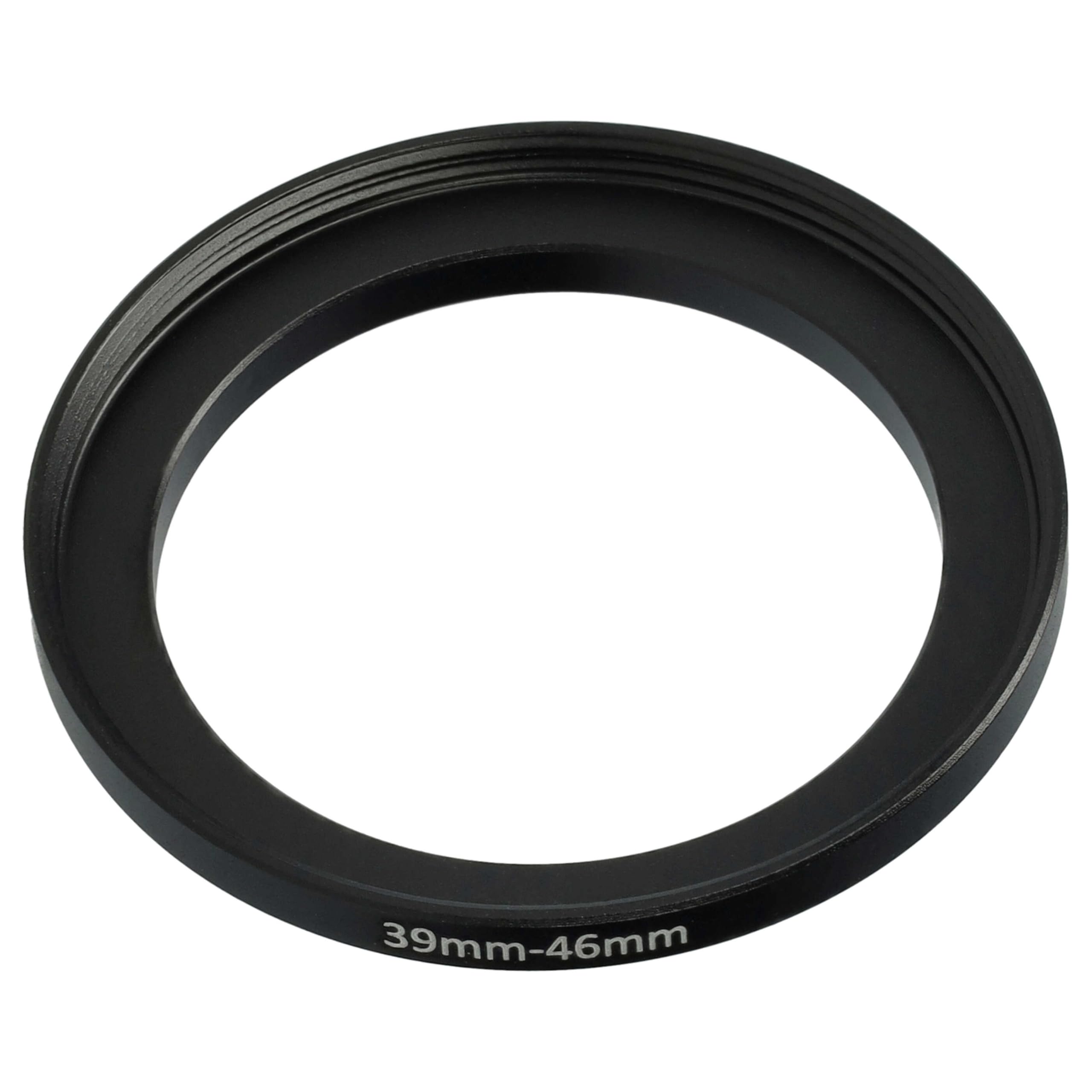 vhbw Adapter pierścieniowy Step-Up od 39 mm do 46 mm do obiektywu aparatu - adapter filtra, metal, czarny