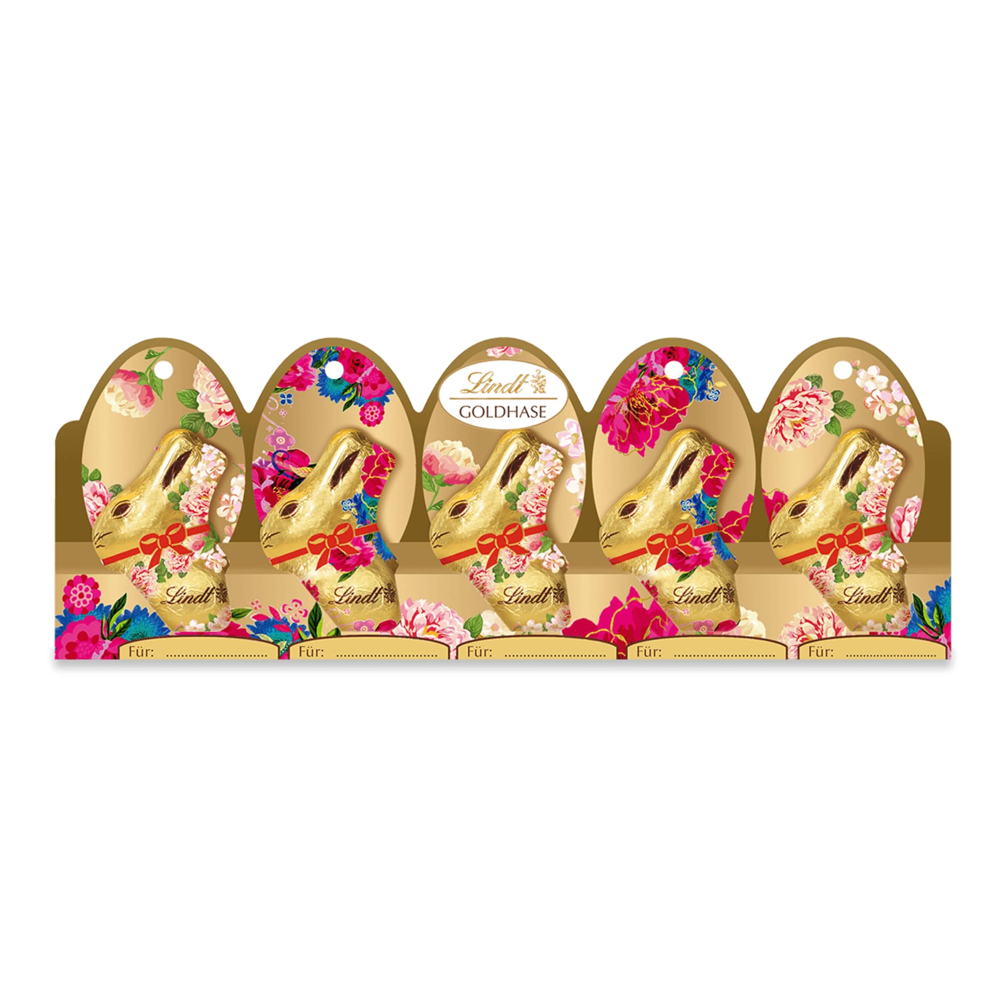 Lindt Schokolade | GOLDHASE Mini Blumen Edition | 6 x 50g | Edler Schokoladenhase aus Vollmilch-Schokolade mit Blumen-Dekor | Osterschokolade zum Verschenken | Ideal fürs Osternest & als Frühlingsdeko