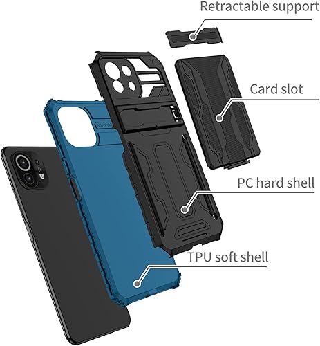 Miniatura 3 de Funda compatible con Oppo A54 4G, ranura para tarjeta con función atril integrada compatible con Oppo A54 4G a prueba de golpes, funda protectora 2