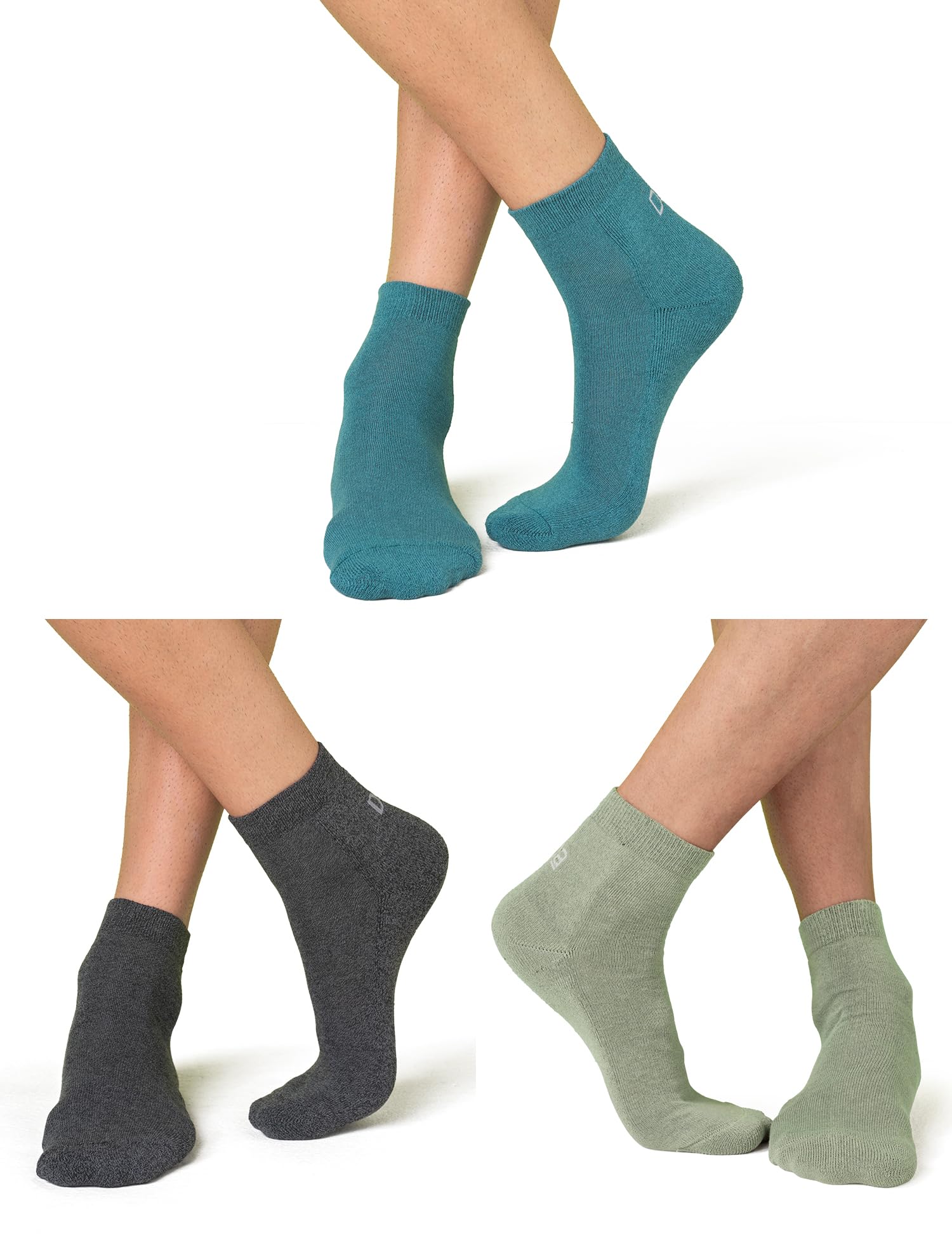 DAMENSCHPack Of 3 Regular Fit Cotton Blend Super Soft Anti-Bacterial Moisture Wicking Stretchy Breathable Above Ankle Socks For Men