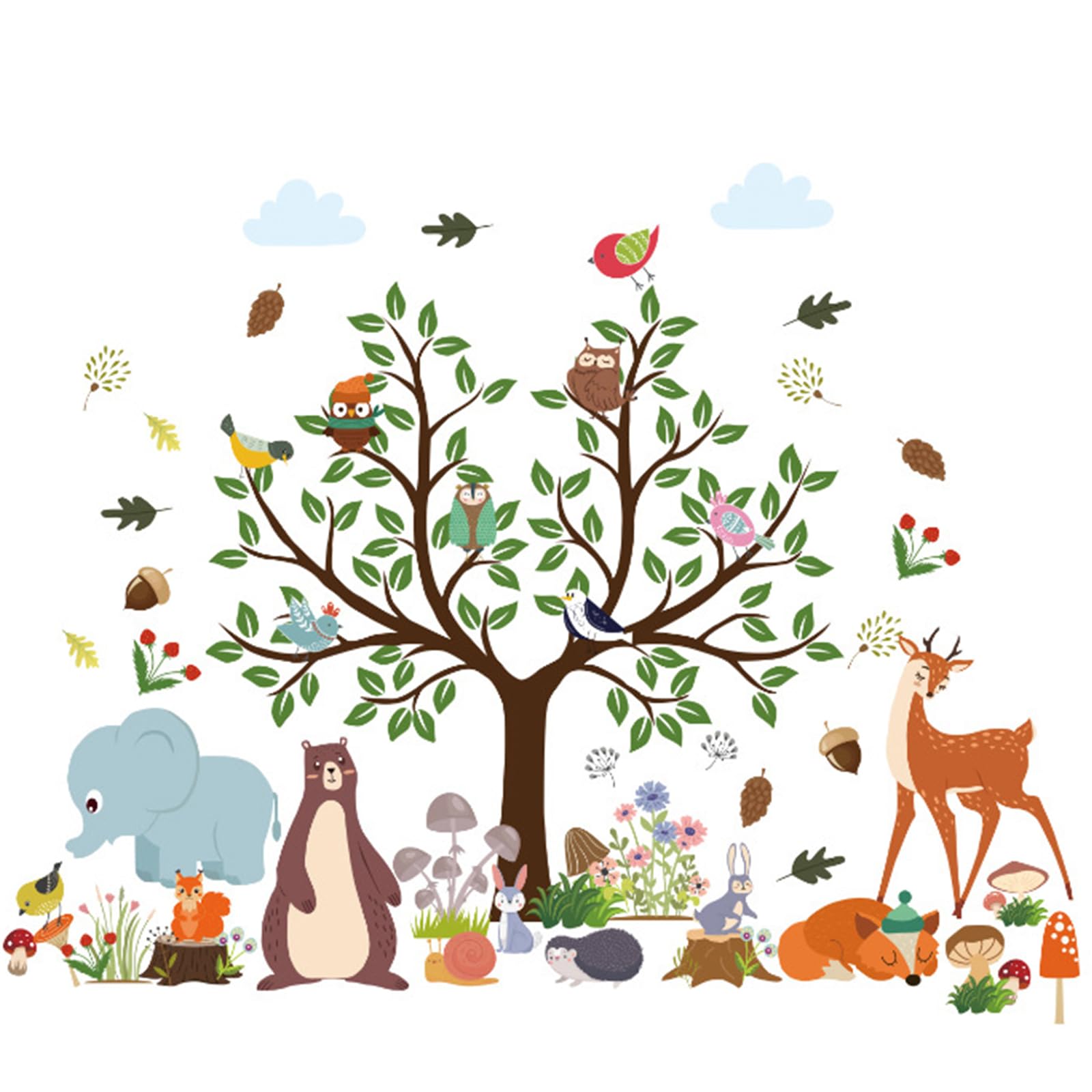 Vernerth Multicolor Animal Wall Stickers – Safari Jungle Wall Decals For Kids Bedrooms, Removable Nursery Wall Stickers For Baby Bedroom, Living Room, Safari Nursery Decor & Safari Wall Stickers