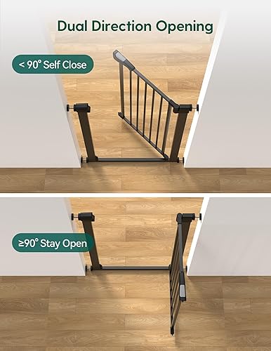 Miniatura 3 de BABELIO Puerta estrecha para bebé de 26 a 28.5 pulgadas, fácil de instalar, puerta para mascotas de cierre automático para escaleras y puertas