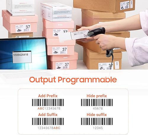 Miniatura 8 de Tera Pro (rendimiento extremo) Escáner de código de barras inalámbrico industrial 2D QR 1D lector de código de barras 2.4G inalámbrico 2500mAh