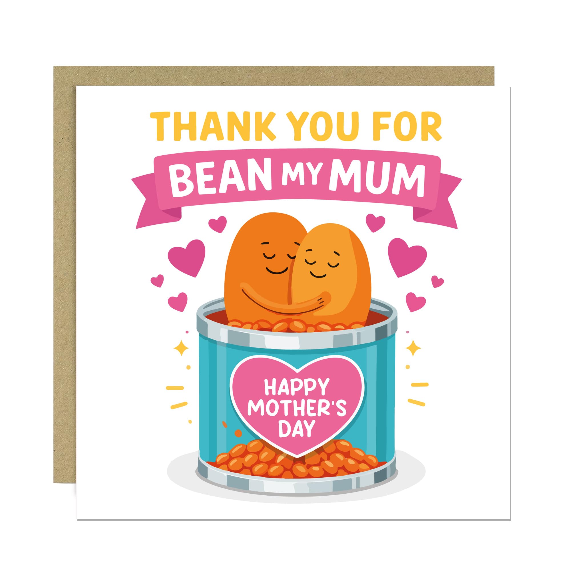 RED OCEAN Cute Mothers Day Card, BEST MUM THERE HAS EVER BEAN, Funny Card For Mum, Thank You Card From Son Or Daughter, With Kraft Envelope