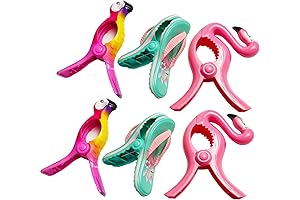 6 Pieces Flamingo Towel Clips for Pool Loungers Blanket