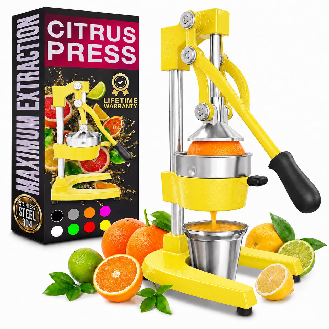 Cast Iron Juicer Hand Press, Manual Juicer, Citrus &amp; Orange Juice Press