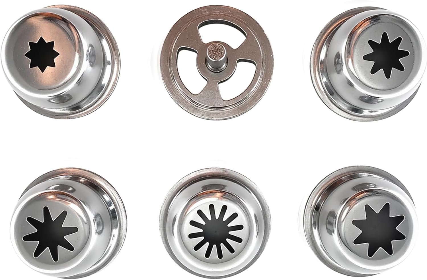 5 Piece Spanish Churro Maker Filling Nozzles Attachment Hollow Stainless Steel Molds Replacement Parts for Churro Machine