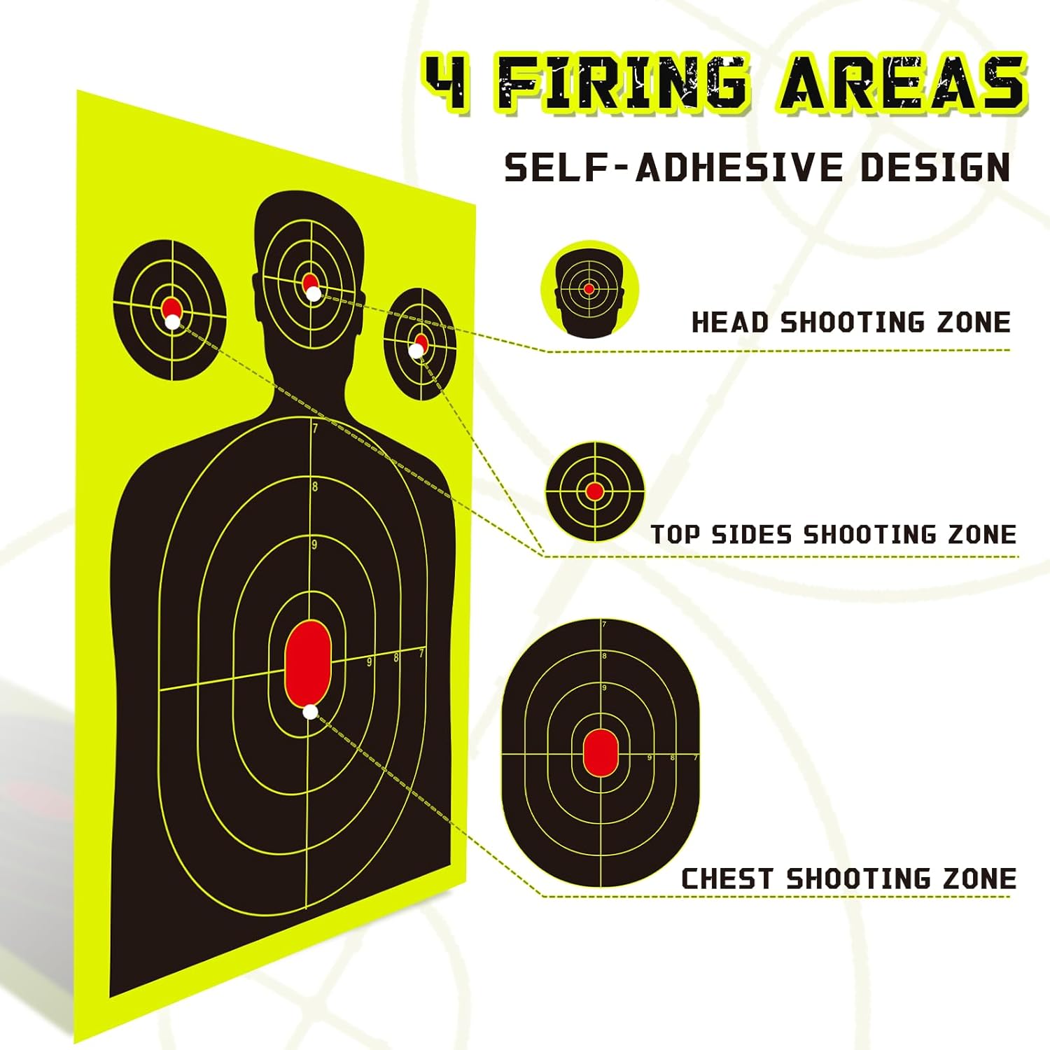 12" x 18" Self-Adhesive Targets for Shooting Range, FSC Certified Sticky Splatter Targets for Shooting with Timely Feedback for Gun Rifle Pistol Indoor Outdoor