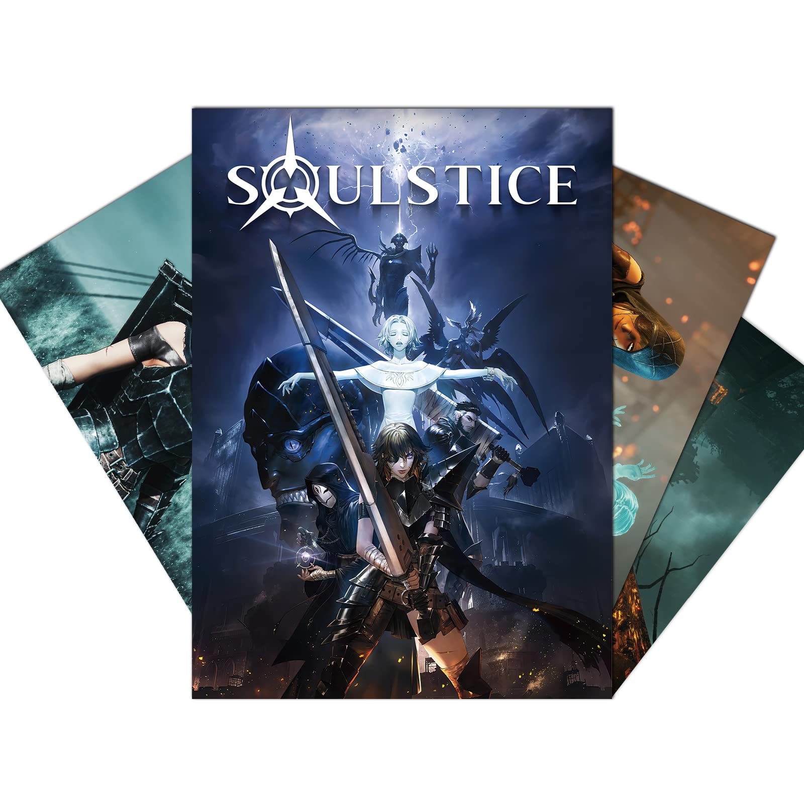 GKIKZ Soulstice Poster, 4 Pieces Gift Ideas, Teen Game Series Posters, for Home Bedroom Hallway and Dorm Wall Decor, Simple and Personalized Poster Art Print, 10×14 Inches