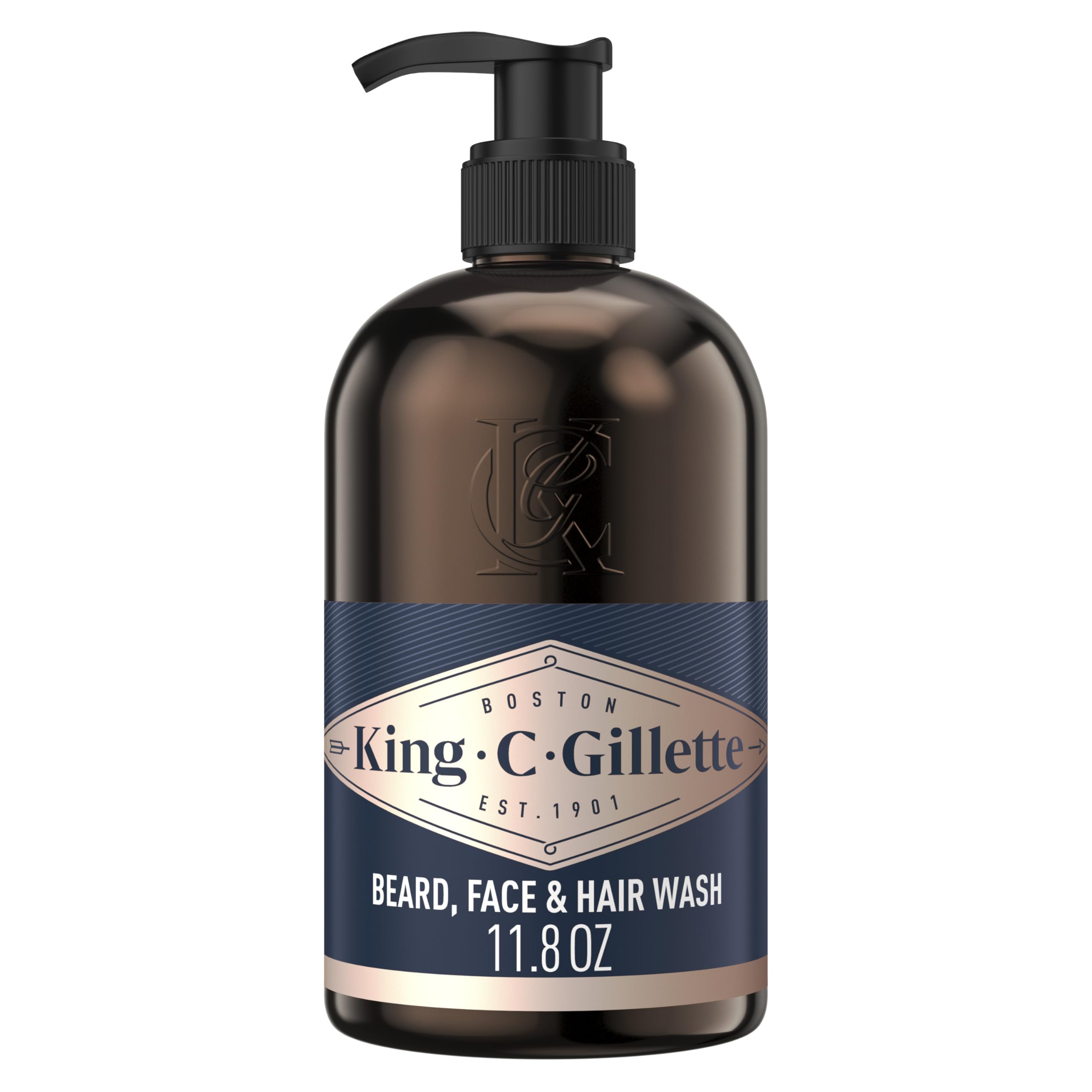 King C. Gillette Beard Wash, Mens Face Wash, 11 oz, Infused with Argan Oil and Avocado Oil to Cleanse Hair and Skin